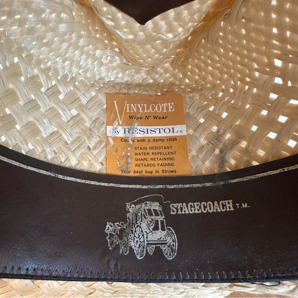 Resistol Stagecoach Western Cowboy Hat 6 3/4 Self Conforming Straw Tan USA Texas - Picture 12 of 16